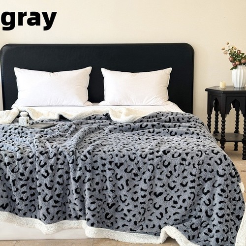 Leopard print throw faux - leopard,