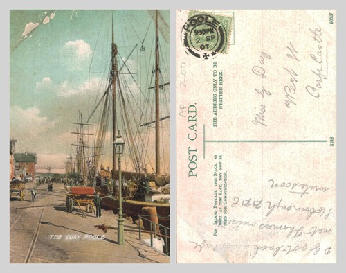 Vintage postcard the quay - vintage,