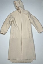 Vintage Walker Moessmer Cream Hooded long Coat – 100% Virgin Wool Made in Italy