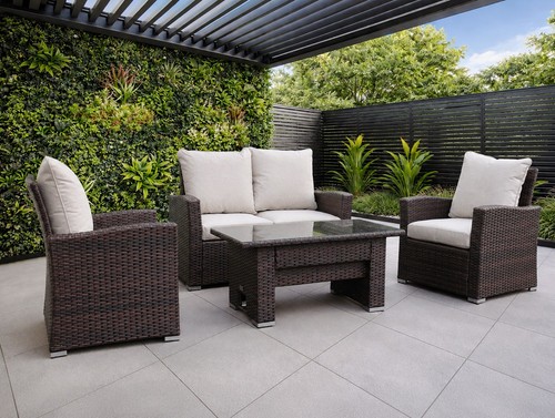 Rattan garden furniture set - rattan, 4