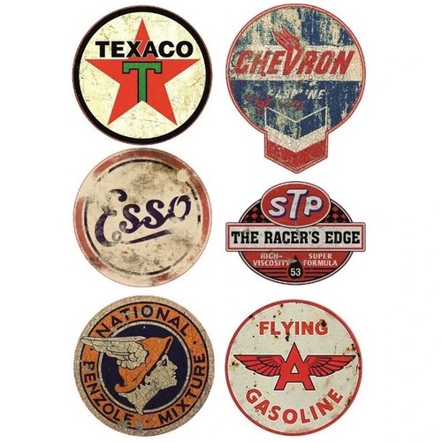 Vintage oil stickers stp - 6x,
