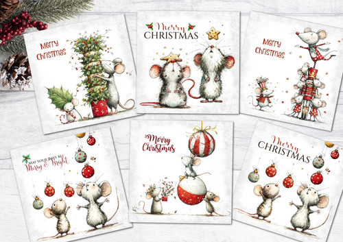 Christmas mouse novelty card - mouse,