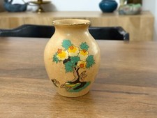 Vintage Art Deco Brentleigh Ware Ceramic Vase | Hand Painted Tree Flowers Milton