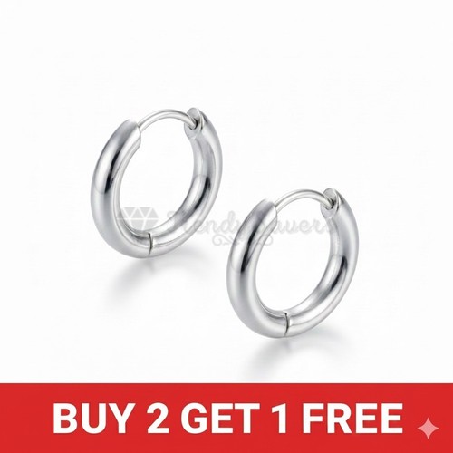 Pair stainless steel huggie - pair,