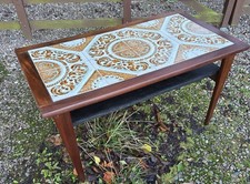 Vintage 1970s Tile Topped Teak Coffee/side Table Danish Retro Design 
