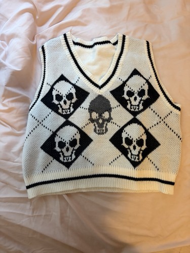 Skull white and grey - , sweater