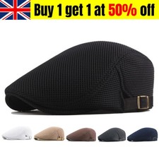 Breathable Men Mesh Hat Flat Cap Golf Driving Outdoor Cabbie Newsboy Beret Hats