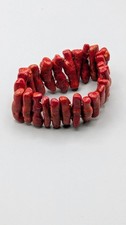 Vintage Red Sponge Coral Natural Stretch Bracelet Estate 21 cm