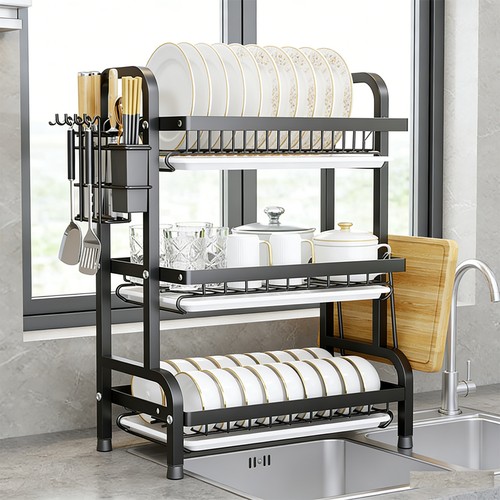 Dish drainer rack with - dish, drip