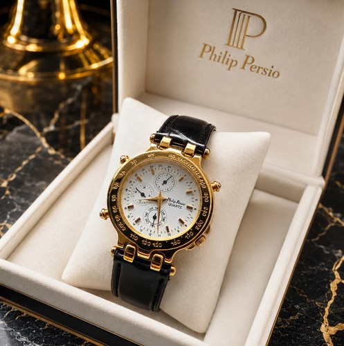 Philip persio gold tone quartz - tone,
