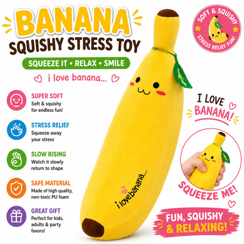 Banana plush pillow - banana,