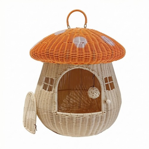 Toadstool cat house woven - cat,