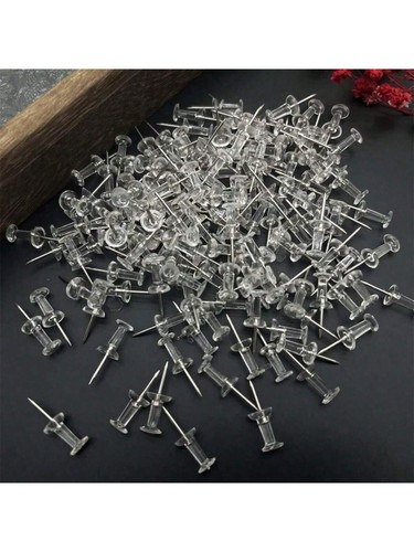 Plastic push pins clear - plastic,