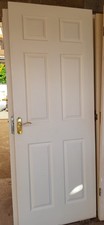 10 no. White wooden internal doors - panelled x 6 & glazed x 4 - Job lot