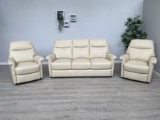 Furniture Village LILLE Leather Compact 3 Seat Sofa + 2 x Armchairs - RRP £3,185