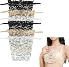 6 Pieces Lace Clip-on Mock Camisole Bra, Insert Overlay Modesty Panels for Low C