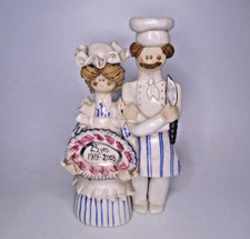Laura Dunn Pottery Figures: Maid & Chef 1978-2003 25th Anniversary, Ltd Ed 16/50