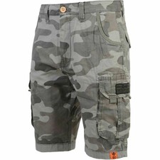 Crosshatch Cargo Combat Army Camouflage Fashion Designer Shorts RRP - £39.99