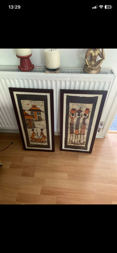 Vintage framed african batik - framed,