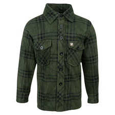 Jack Pyke Junior Polar Fleece Shirt Green Check Kids Shooting Hunting Country