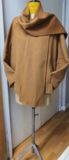 ZARA Camel Beige Brushed Wool Blend Hand Made Cape Coat - size S