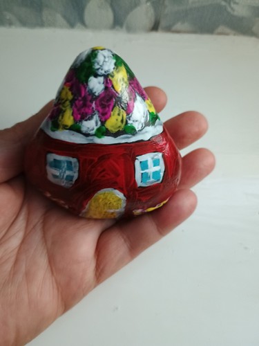 Hand painted pebble stone rock - stone,