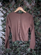 Brown Long Sleeve Button Front