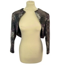 Alexon Bolero UK 16 Purple Floral Shrug Wedding Guest Mother Of The Bride