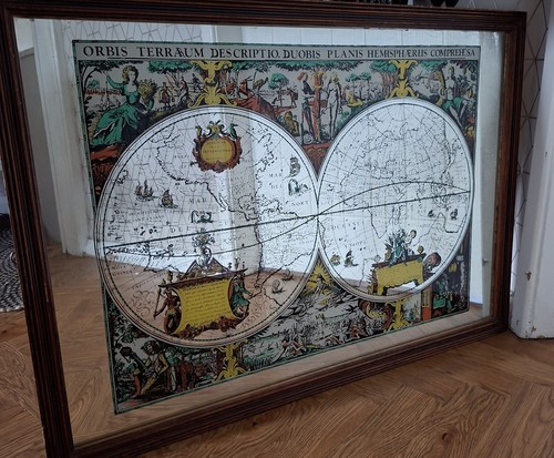 Vintage framed world map