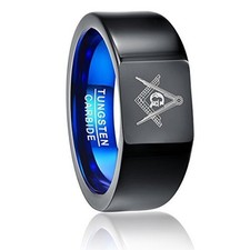 Blue masonic men wedding ring - wedding,