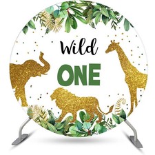 Wild One Glitter Animals Round