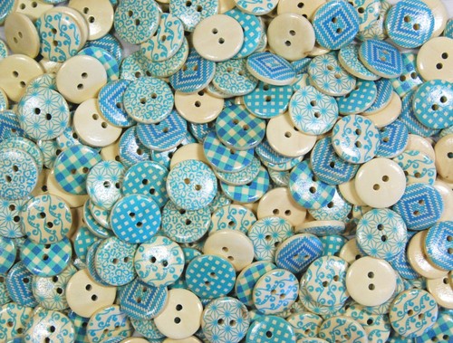 Round wooden buttons multi - round,
