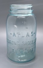 Aqua Blue Glass Quart Canning