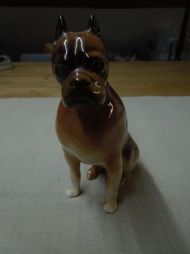 Royal dux porcelain boxer dog - dux,