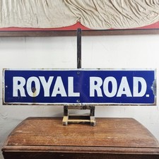 Original Early 20th Century Antique Enamel Road Sign. Royal Road.