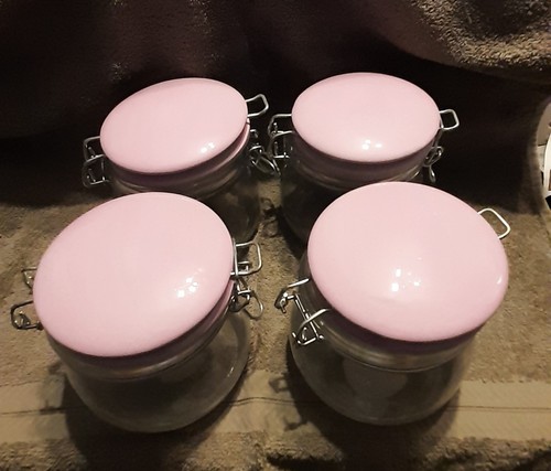 Glass jars with - , ceramic