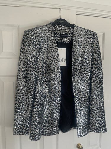 Zara black silver sequin - zara, &