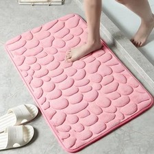 Memory Foam Bath Mat Anti-Slip Pebble Rug Soft Cobblestone Carpet Bathroom Floor