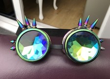Kaleidoscope Spike Steampunk Antique Copper Goggles Punk Goth Aviator Rave