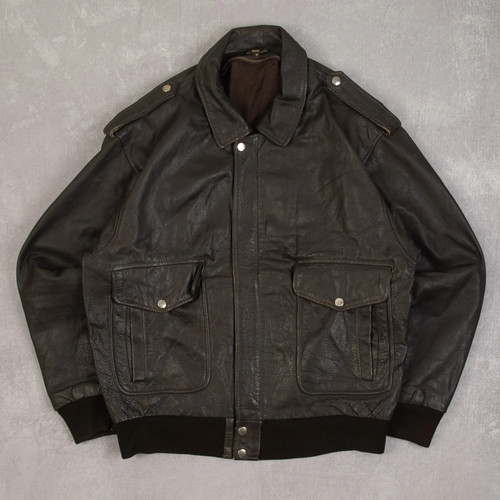 Vintage 80s leather flight - vintage,