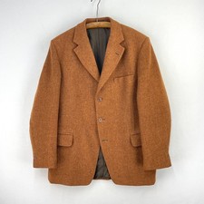 Hector Powe Tweed Jacket Mens 40R Rust Brown Wool Sports Hacking Hunting Blazer