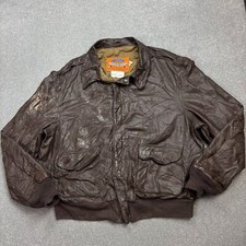 Leather Flying Jacket Adult Extra Large Brown A2 USAAF Aviator Military Mens