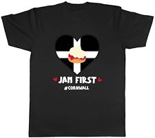 Saint Piran's Day Mens T-Shirt Scone Jam First Cornwall Funny Unisex Tee Gift