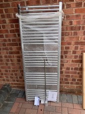 Towelrads Pisa, Straight Dual Fuel Thermostatic Ladder Radiator, Chrome 1600x600