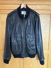 Full Circle Men's Cutter Jacket XL Genuine Leather Black Full Zip