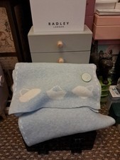 Radley Ladies Rectangular Lambswool Scarf. Pale Blue .
