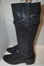 RUSSELL & BROMLEY Black Knee Length Riding Boots Size 40 UK 6.5 wide calf 15"