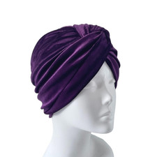 Purple Velvet Velour Turban