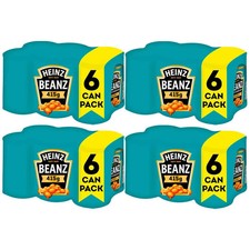 Heinz Beanz Baked Beans In Tomato Sauce Rich Flavour Tin Cans Big Pack 24 x 415g
