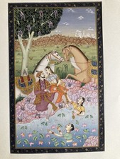 6 x Handpainted Indian Silk